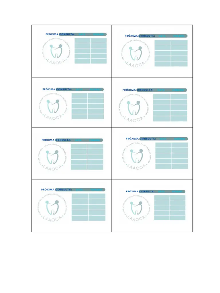 CARTAO DE AGENDAMENTO PARA SERVIÇO DE ONCOLOGIA (10CMX9CM)