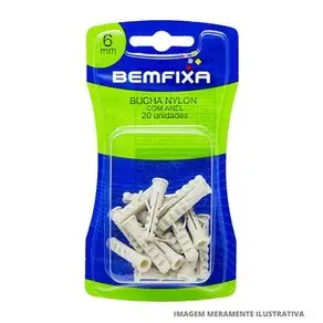 BUCHA DE NYLON FIXAÇAO 10MM COM ANEL