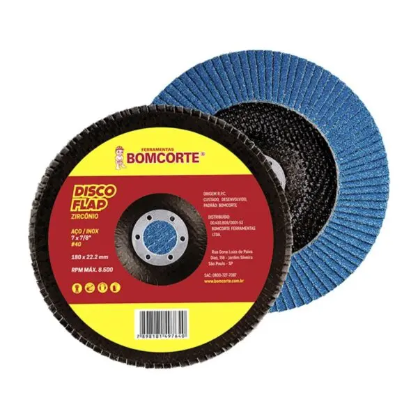 DISCO FLAP ZIRCONIA 115MM G120 COSTADO CONCAVO DE FIBRA
