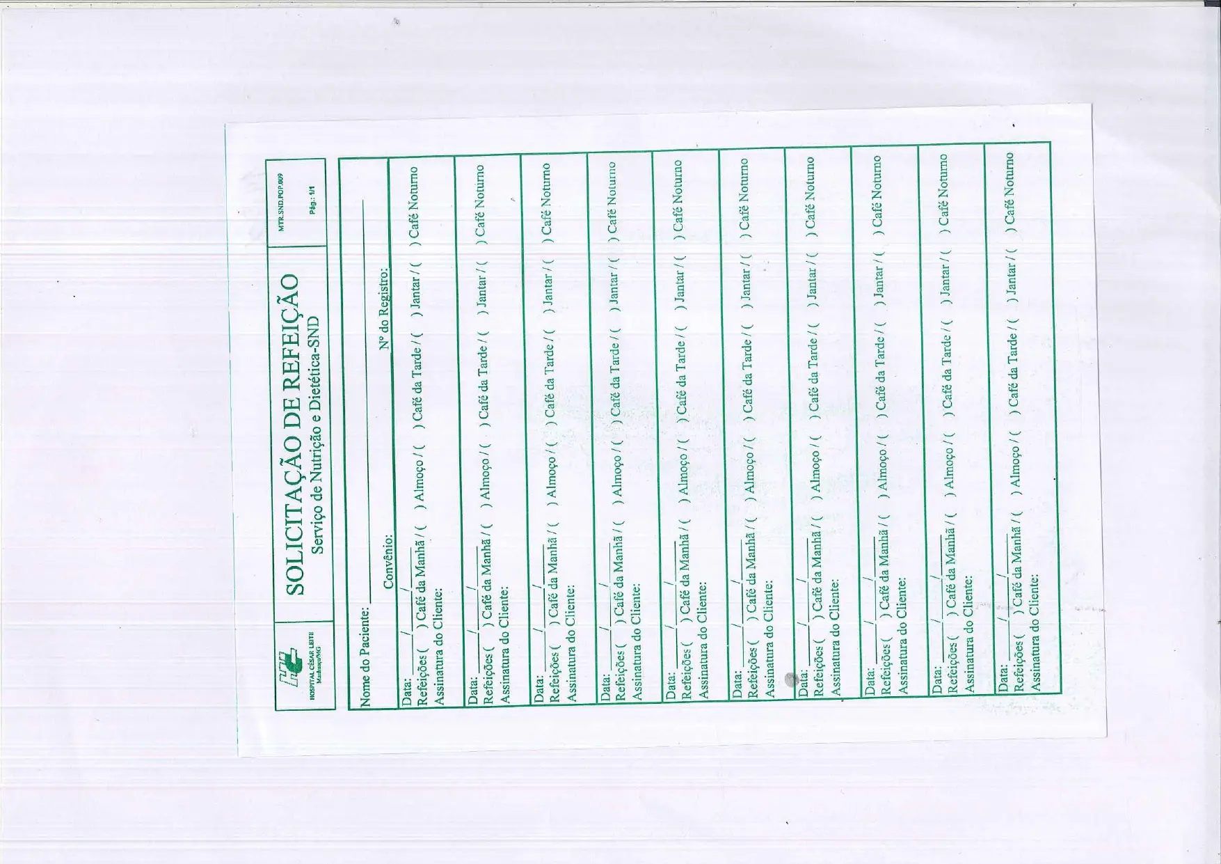 SOLICITAÇÃO DE REFEIÇÃO 1X0COR PAPEL