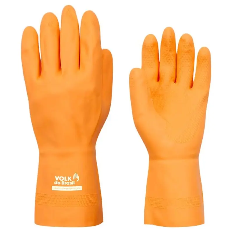LUVA DE LATEX LARANJA M