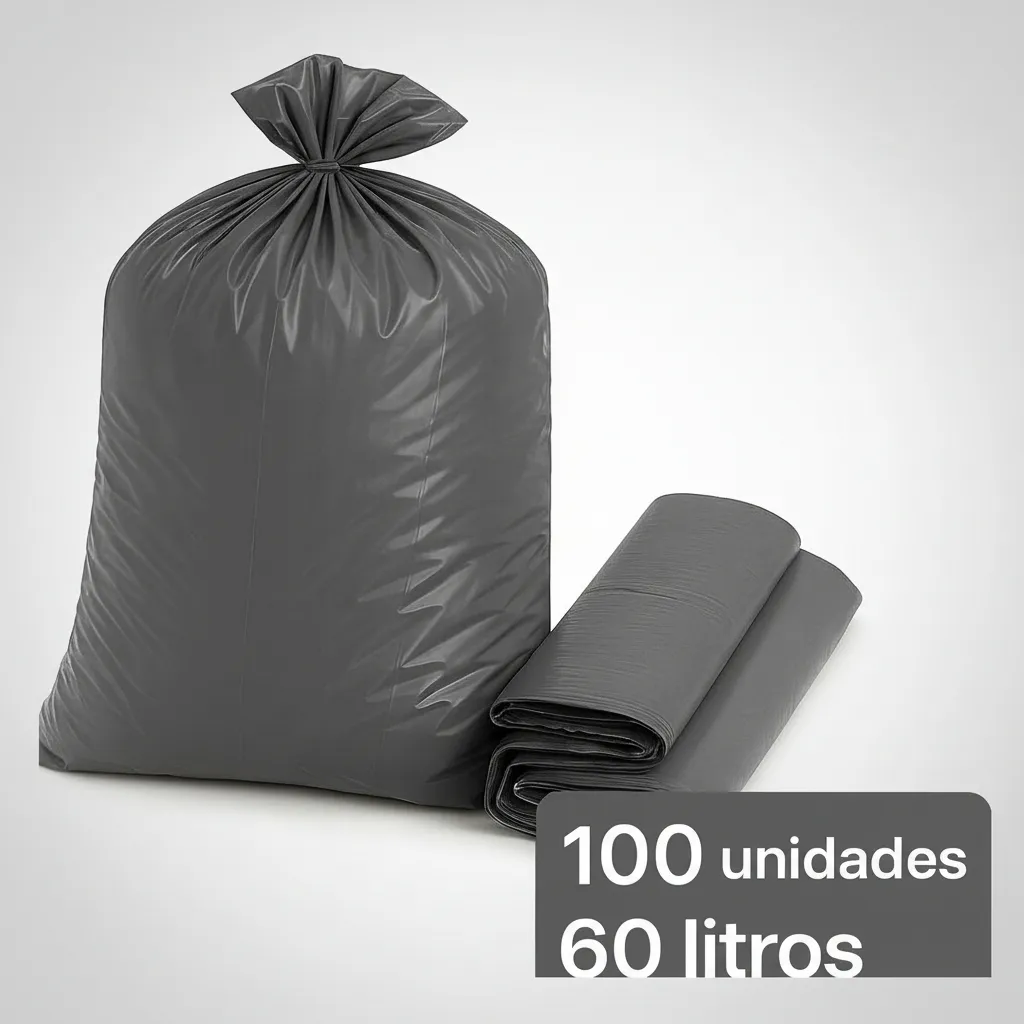 SACO PLASTICO LIXO CINZA 60LTS